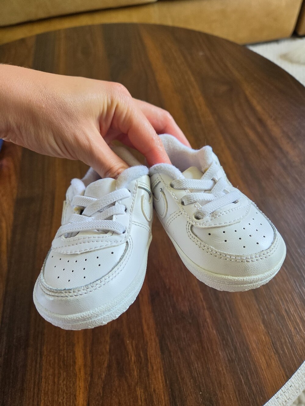 Nike Air Force 1 Crib Shoes – Triple White Size 3C Baby Unisex Boy Girl - Picture 6 of 9